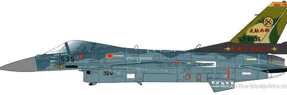 Самолет Mitsubishi F-2A - чертежи, габариты, рисунки