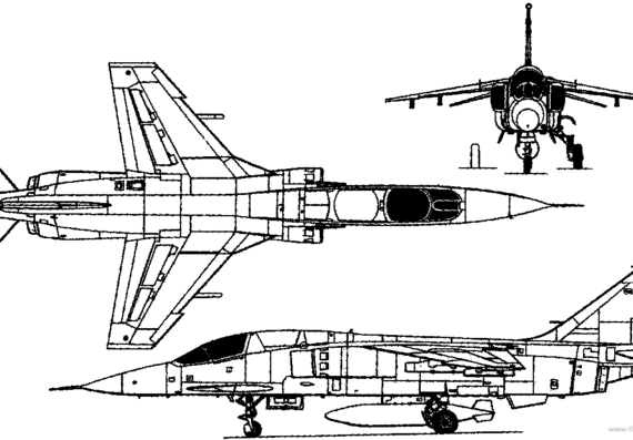 Самолет Mitsubishi F1 (1975) - чертежи, габариты, рисунки