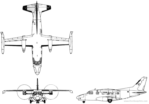 Самолет Mitsubishi Marquise - чертежи, габариты, рисунки