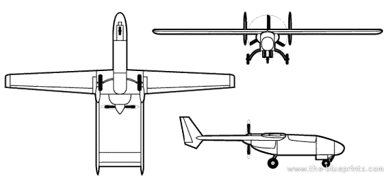 Самолет Model 410 - чертежи, габариты, рисунки