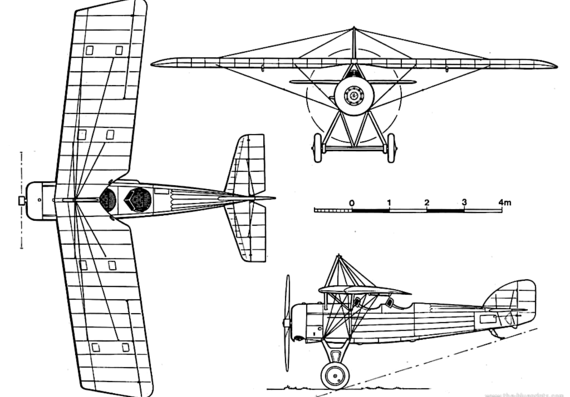 Самолет Morane-Saulnier MS-138 - чертежи, габариты, рисунки