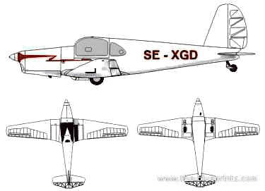 Самолет Mraz M-1D Sokol - чертежи, габариты, рисунки