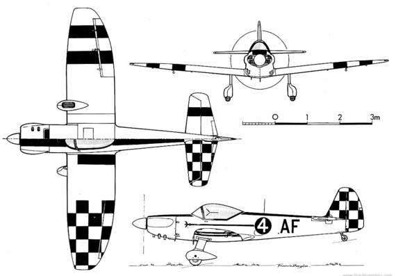 Самолет Mudry CAP-20 - чертежи, габариты, рисунки