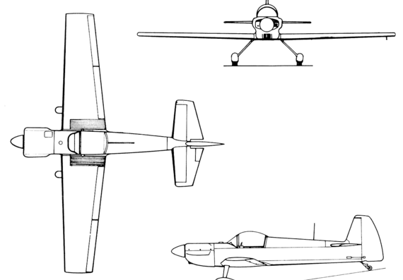 Самолет Mudry CAP-21L - чертежи, габариты, рисунки