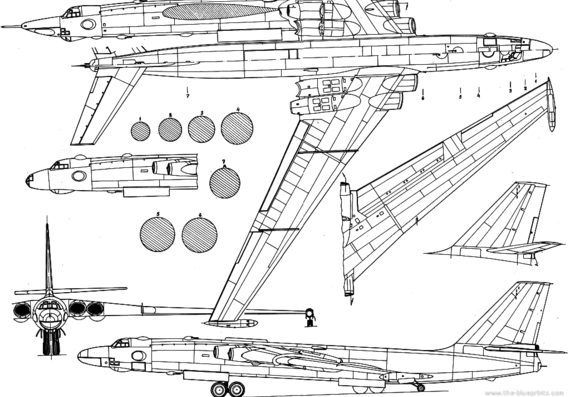 Myasishev M-3 (Bison) aircraft - drawings, dimensions, figures