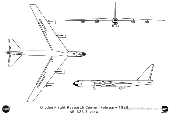 Самолет NB-52b - чертежи, габариты, рисунки