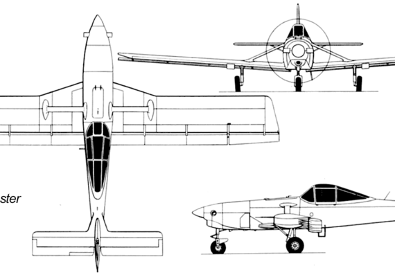 Самолет NDN-6 Fieldmaster - чертежи, габариты, рисунки