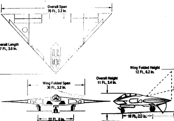 Navy A12 Avenger aircraft - drawings, dimensions, figures