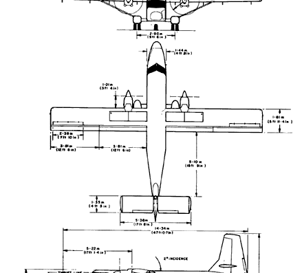 Самолет Nomad - чертежи, габариты, рисунки