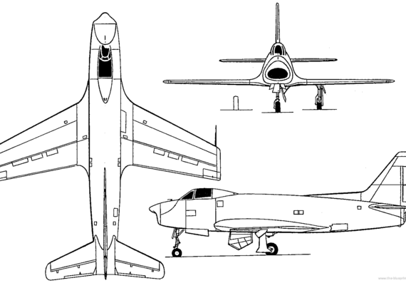 Самолет Nord 2200 (France) (1949) - чертежи, габариты, рисунки