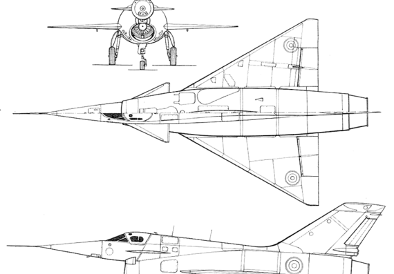 Самолет Nord Aviation Nord-1500 Griffon - чертежи, габариты, рисунки