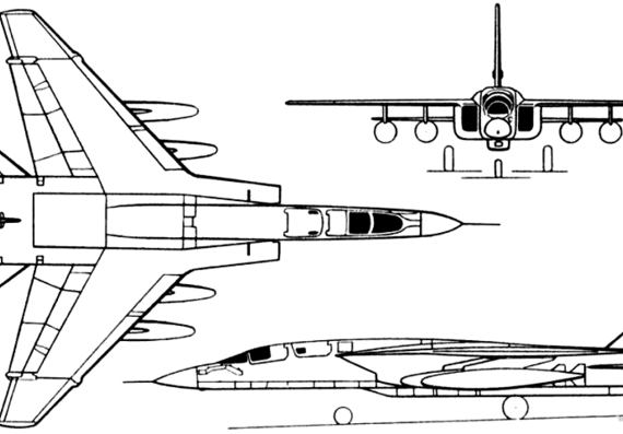 Самолет North American A-5 Vigilante (USA) (1958) - чертежи, габариты, рисунки