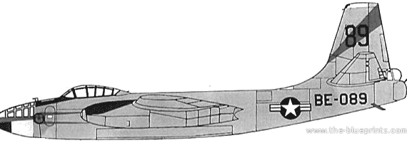 Самолет North American B-45C Tornado - чертежи, габариты, рисунки