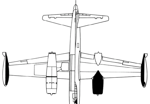 Самолет North American B-45 Tornado (USA) (1947) - чертежи, габариты, рисунки