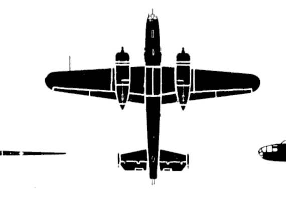 Самолет North American B25 Mitchell - чертежи, габариты, рисунки