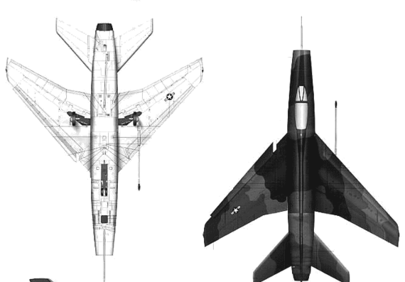 Самолет North American F-100D Super Saber - чертежи, габариты, рисунки