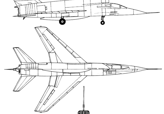North American F-107A aircraft - drawings, dimensions, figures