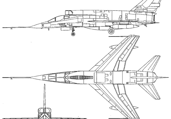 Самолет North American F-107A Ultra Sabre - чертежи, габариты, рисунки