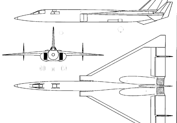 Самолет North American F-108 Rapier - чертежи, габариты, рисунки