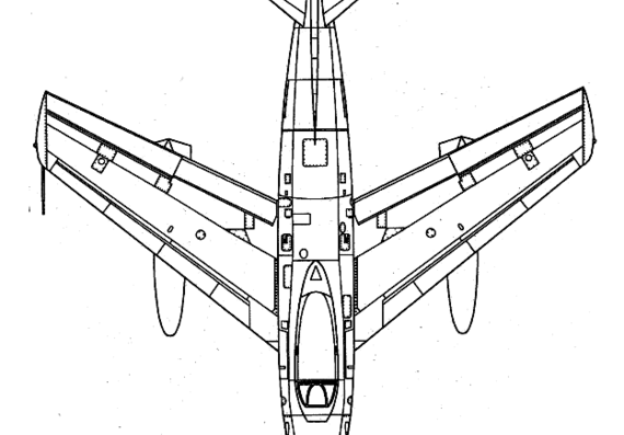 Самолет North American F-86A Sabre - чертежи, габариты, рисунки