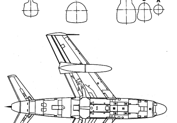 Самолет North American F-86D Sabre Dog - чертежи, габариты, рисунки