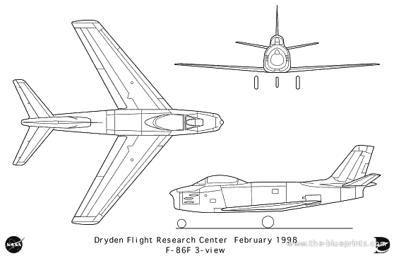 Самолет North American F-86F - чертежи, габариты, рисунки