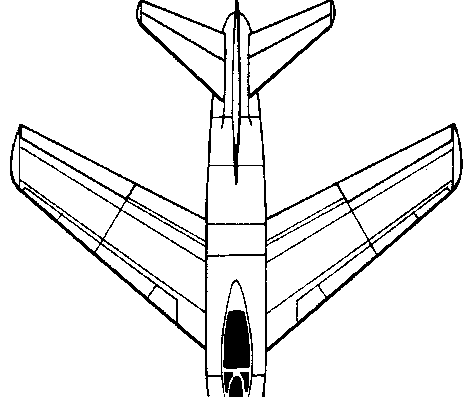 Самолет North American F-86 Sabre (USA) (1947) - чертежи, габариты, рисунки