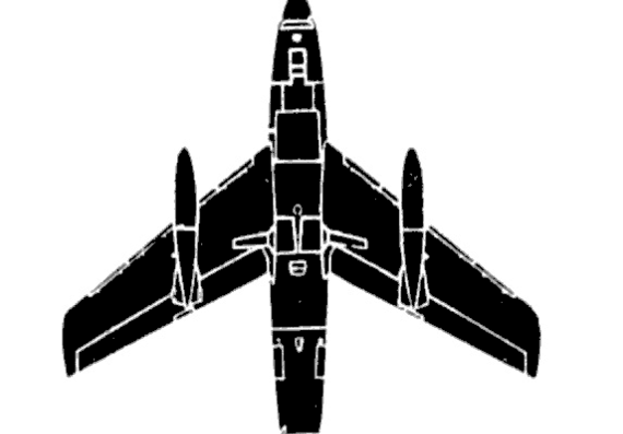 Самолет North American F86K Sabre - чертежи, габариты, рисунки