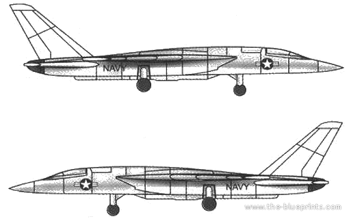 Самолет North American RA-5C Vigilante - чертежи, габариты, рисунки
