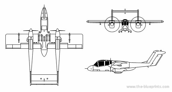 Самолет North American Rockwell OV-10 Bronco - чертежи, габариты, рисунки