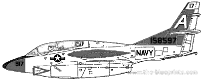Самолет North American Rockwell T-2C Buckeye - чертежи, габариты, рисунки