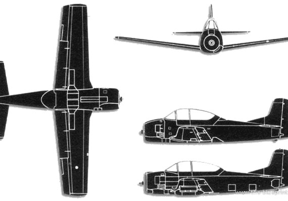 Самолет North American T-28 Trojan - чертежи, габариты, рисунки