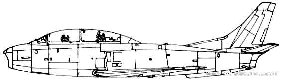 Самолет North American TF-86D Sabre - чертежи, габариты, рисунки