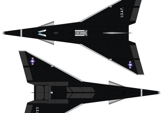 Самолет North American X-15D Scramjet - чертежи, габариты, рисунки