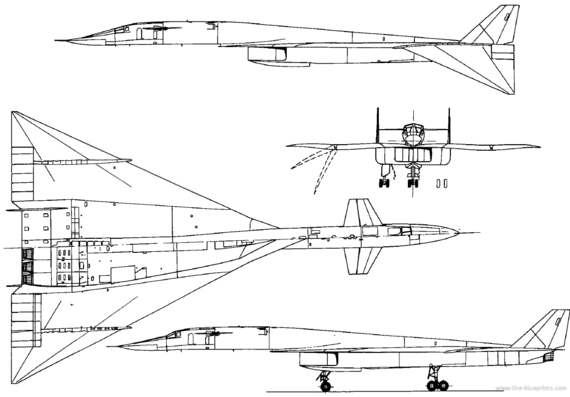 Самолет North American XB-70A Valkyrie - чертежи, габариты, рисунки