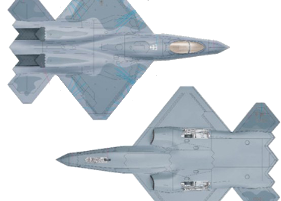 Самолет Northrop-McDonnell Douglas YF-23 - чертежи, габариты, рисунки