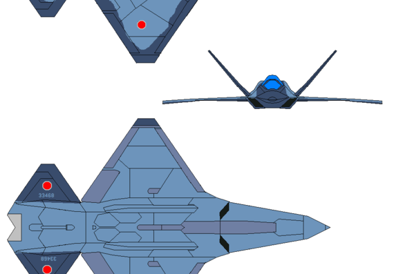 Самолет Northrop-Mitsubishi F3 F-36A US - чертежи, габариты, рисунки