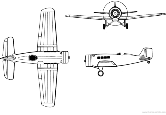 Самолет Northrop Alpha - чертежи, габариты, рисунки