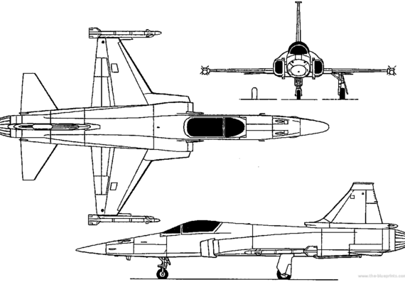 Самолет Northrop F-20 Tigershark (USA) (1982) - чертежи, габариты, рисунки
