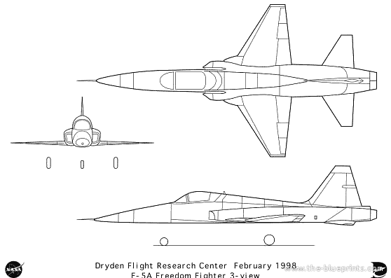 Самолет Northrop F-5A - чертежи, габариты, рисунки