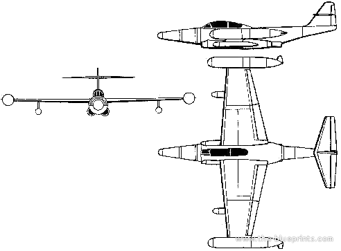 Самолет Northrop F-89 Scorpion - чертежи, габариты, рисунки