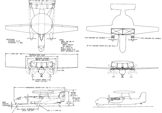 Northrop Grumman E-2C Hawkeye - drawings, dimensions, figures