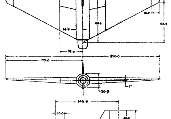 Самолет Northrop JB-1 10 - чертежи, габариты, рисунки