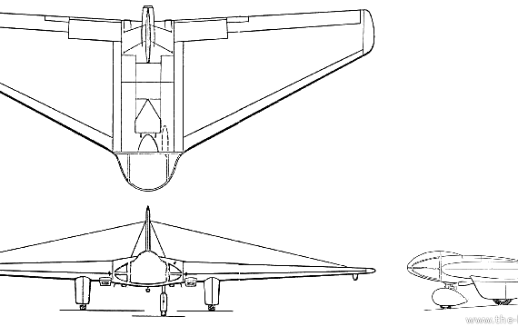 Самолет Northrop MX-324 334 - чертежи, габариты, рисунки