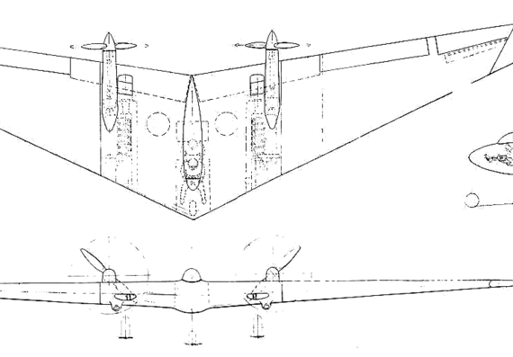 Самолет Northrop N-9M - чертежи, габариты, рисунки