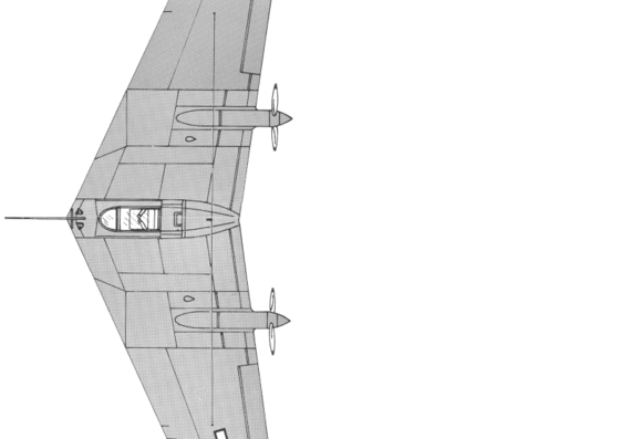 Самолет Northrop N9M Flying Wing - чертежи, габариты, рисунки