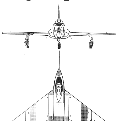 Самолет Northrop X-4 - чертежи, габариты, рисунки