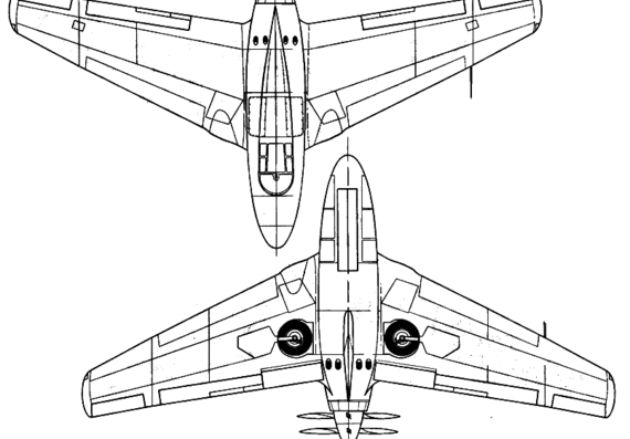 Northrop XP-56 BlackBullet aircraft - drawings, dimensions, figures