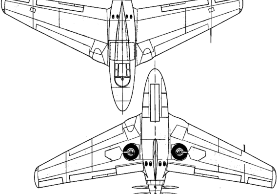 Самолет Northrop XP-56 Black Bullet - чертежи, габариты, рисунки