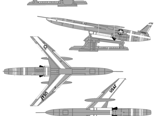 Самолет Northrup SM-62 Snark Guided Missile - чертежи, габариты, рисунки